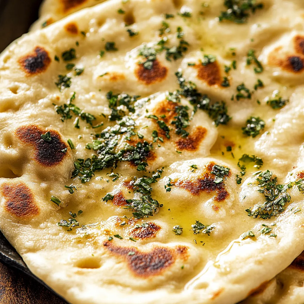 Fluffy Garlic Naan Flatbread