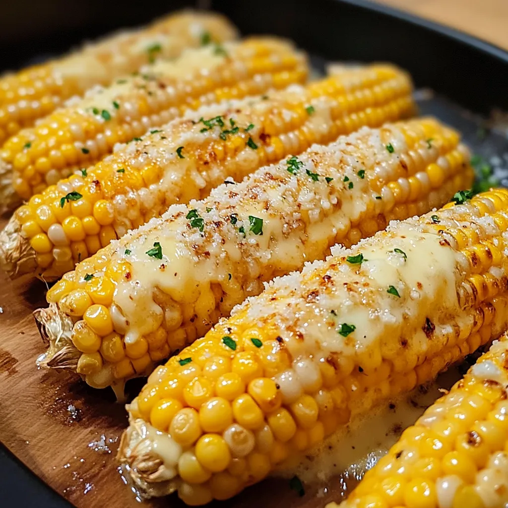 Cheesy Butter Corn with Garlic