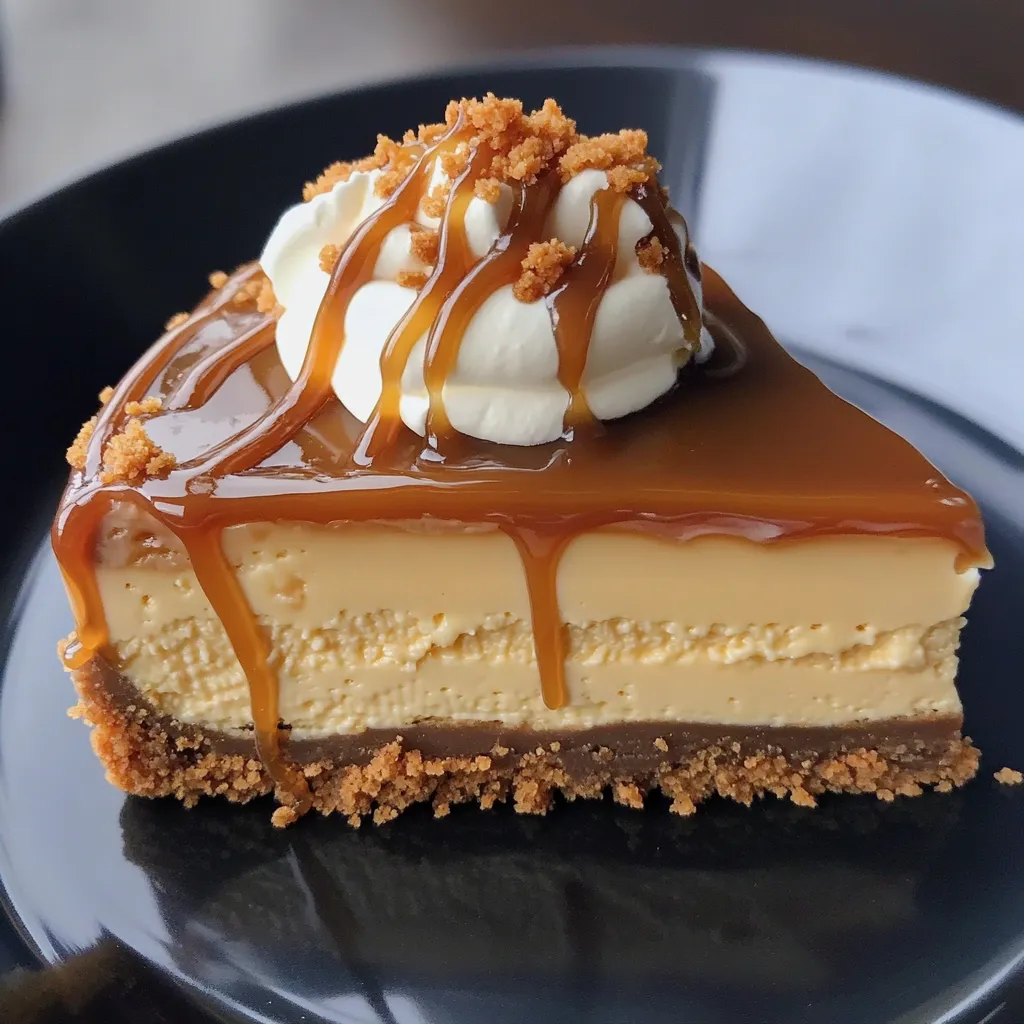 Creamy Cheesecake with Caramel and Cookie Butter
