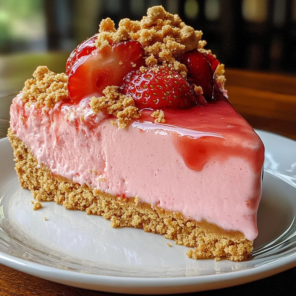 Pink Strawberry Cheesecake with Crunch Topping