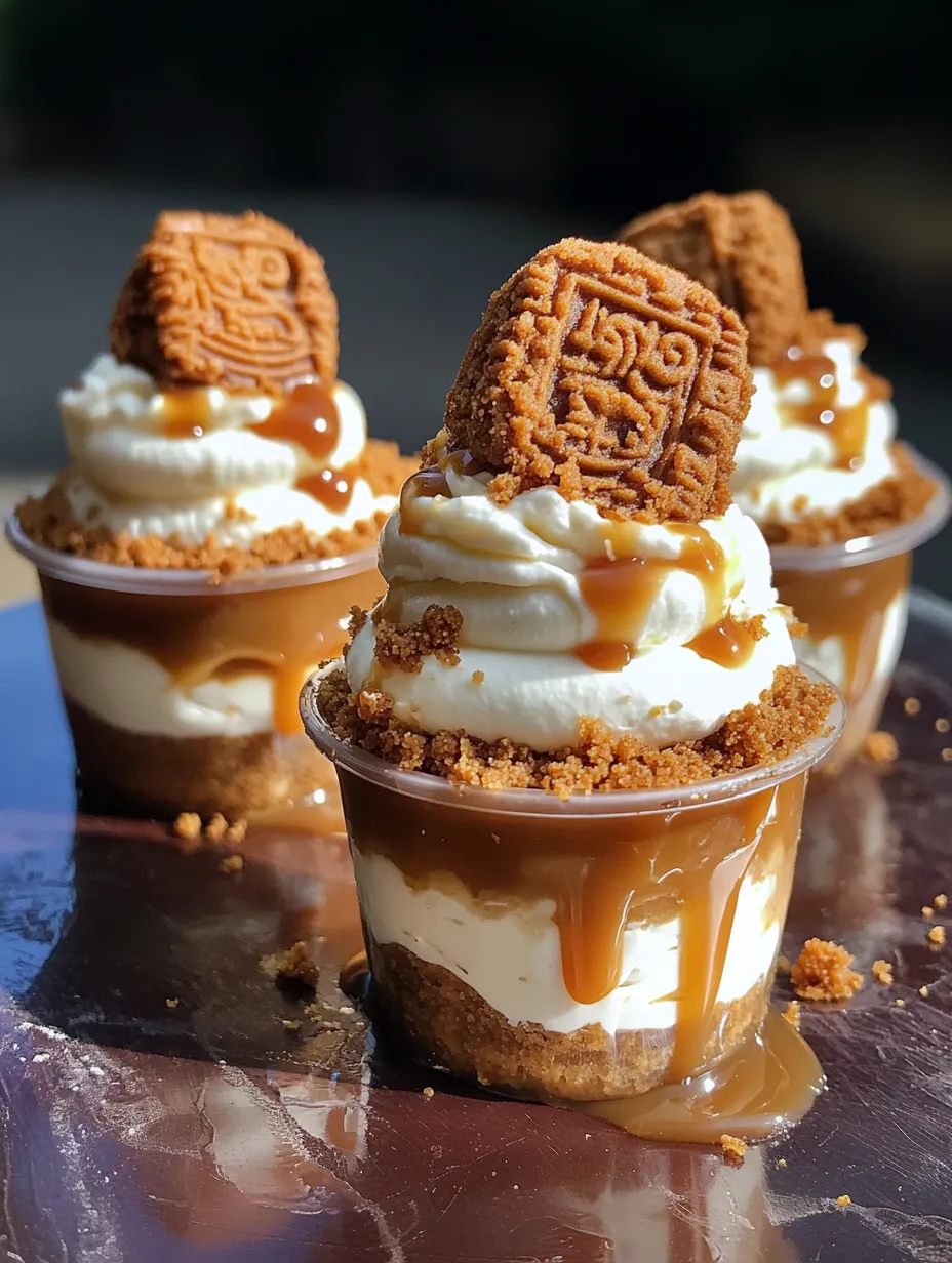 Mini Cookie Butter Cheesecake Cups dessert