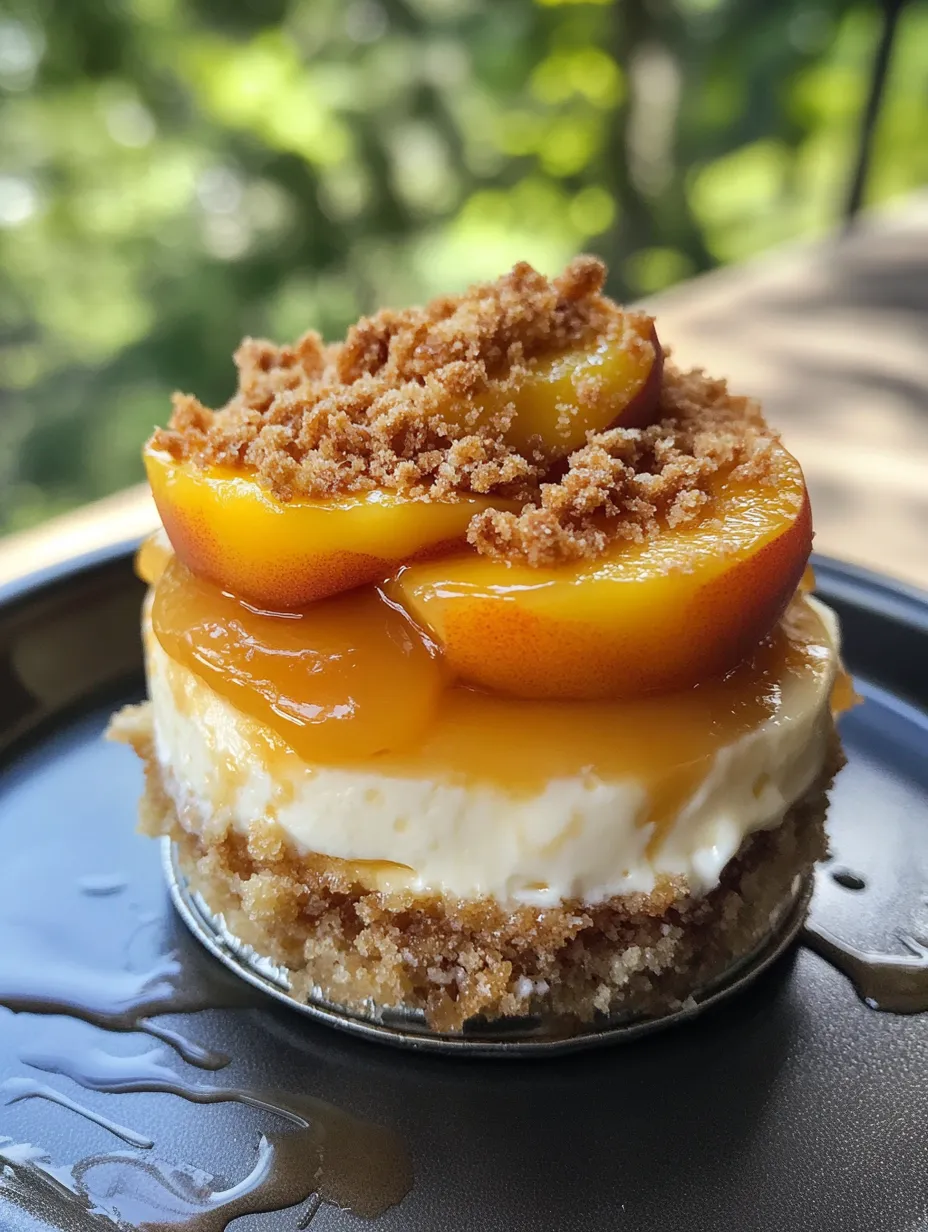 Stuffed Peach Cobbler Mini Cheesecake Recipe