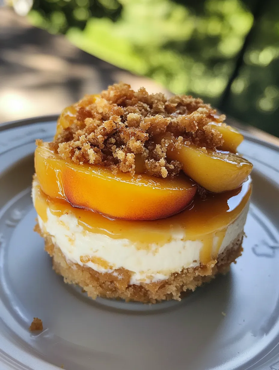 Stuffed Peach Cobbler Mini Cheesecake Homemade