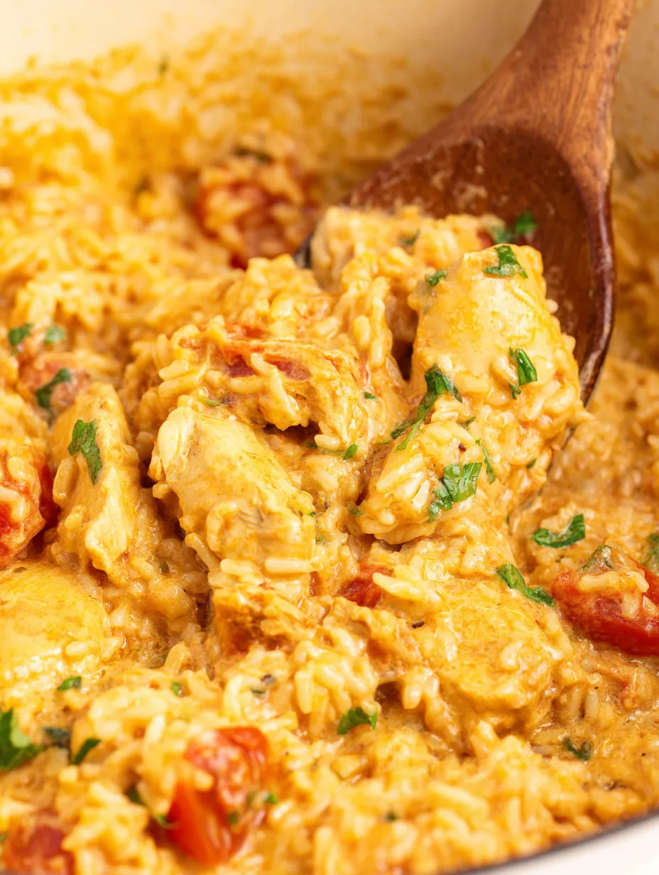 One Pot Queso Chicken and Rice