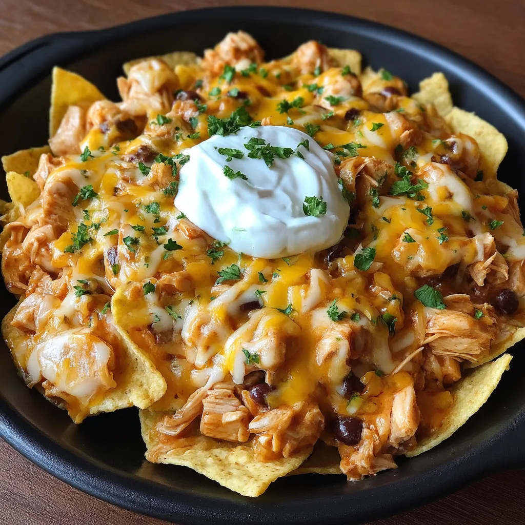 Crockpot Creamy Chicken Nachos