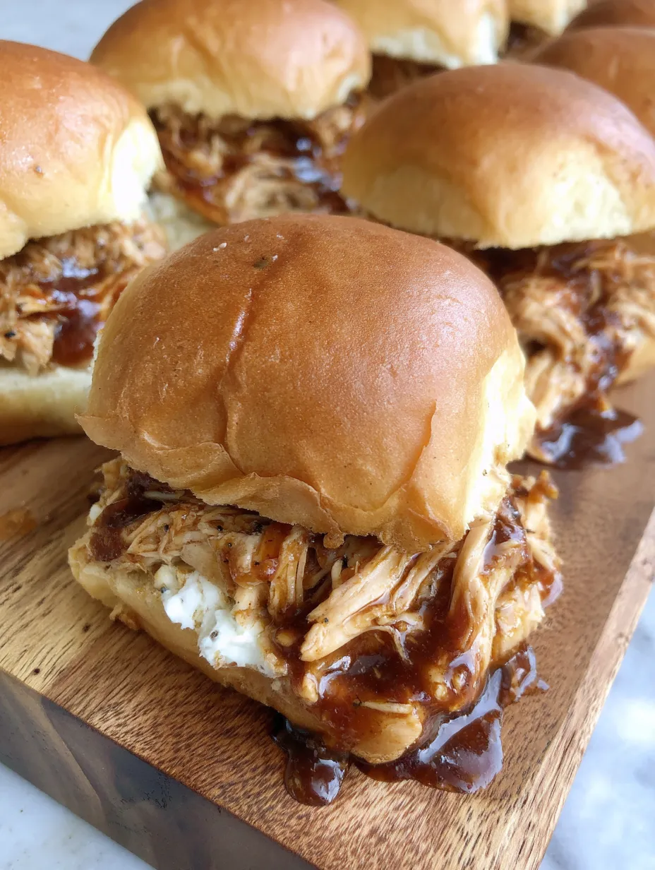 Shredded BBQ Chicken Sliders