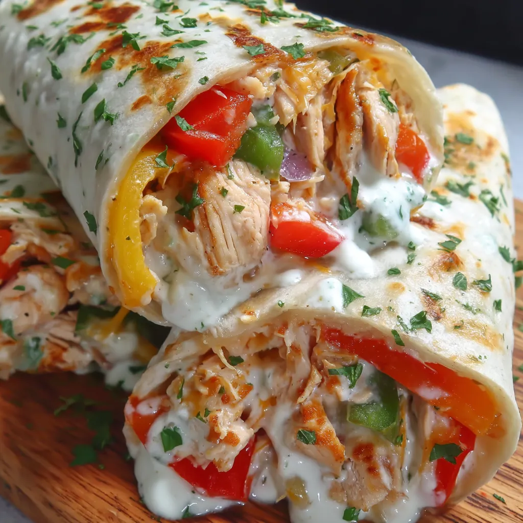 Chicken Bell Pepper Ranch Burritos