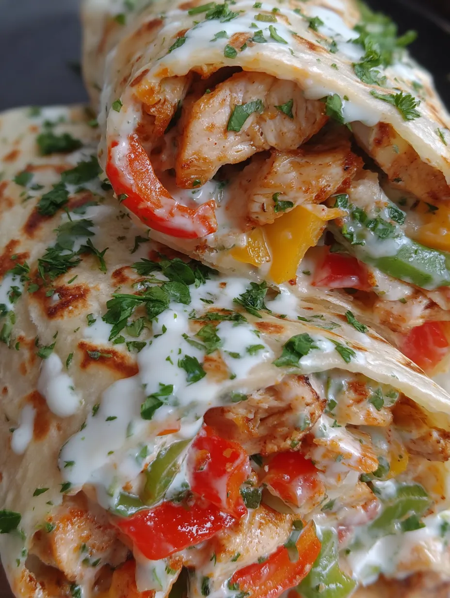 Chicken Bell Pepper Ranch Burritos