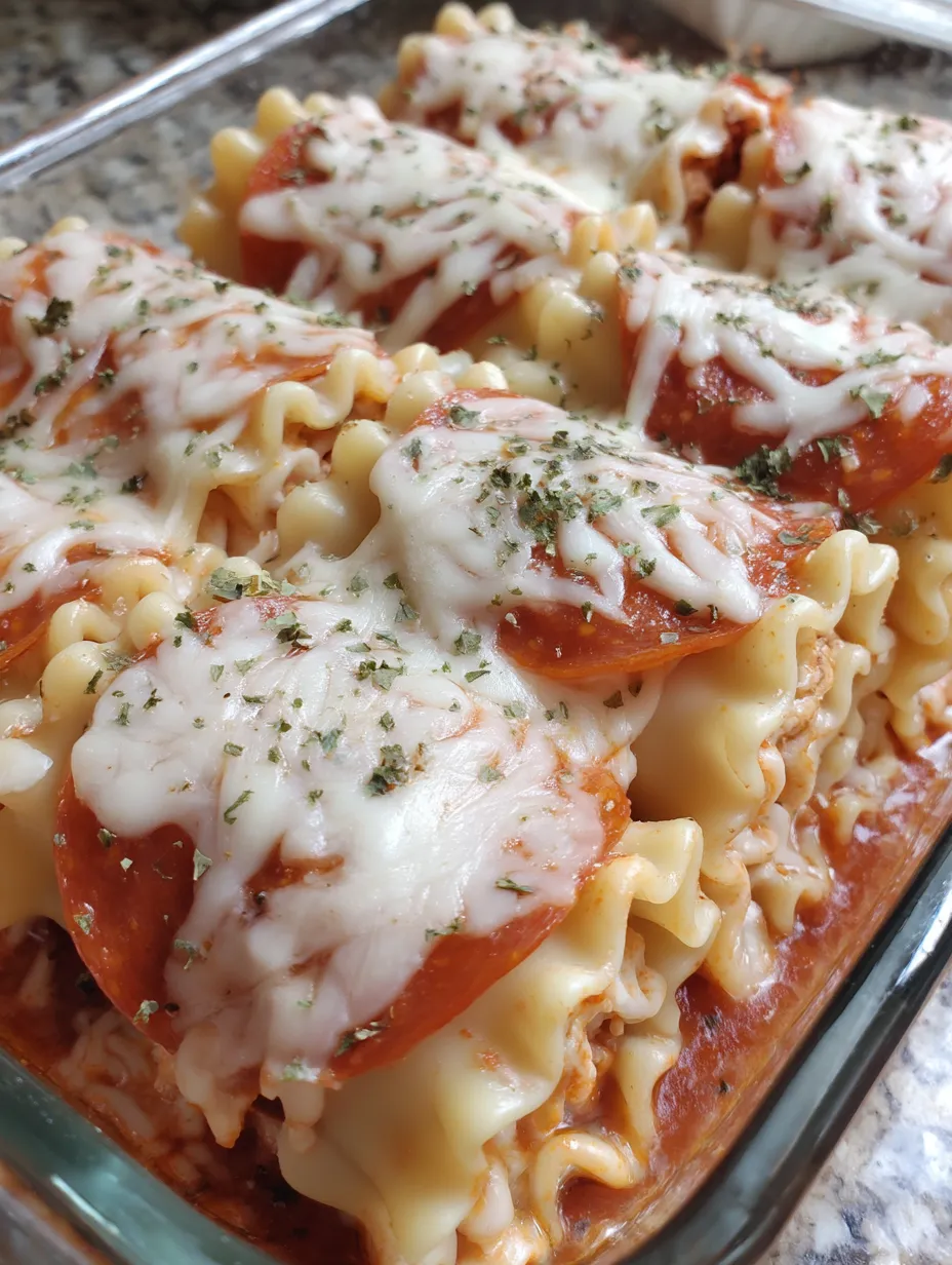 Pepperoni Pizza Lasagna Roll Ups