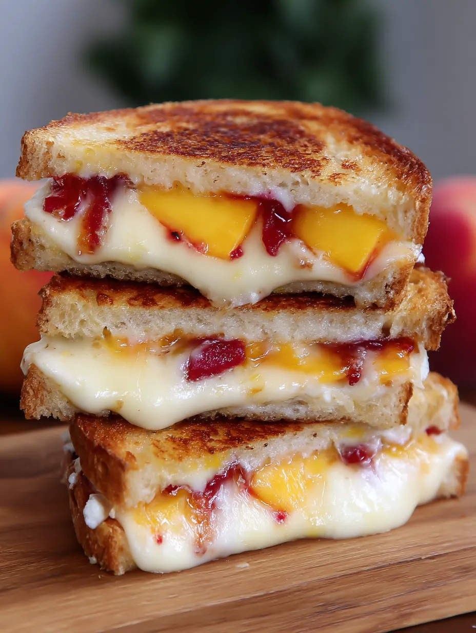 Honey Peach White Cheddar Grilled Cheese Sandwich
