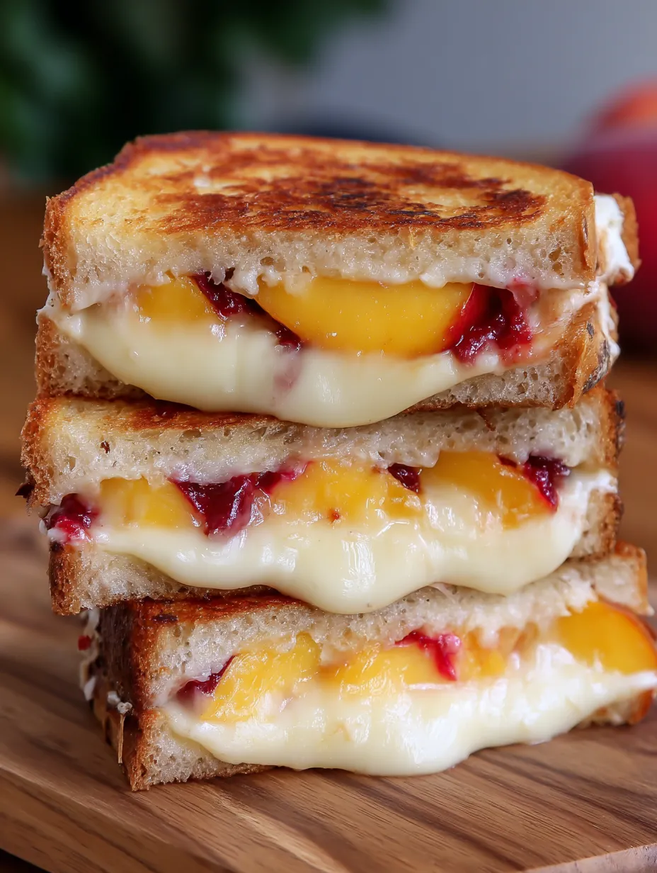 Honey Peach White Cheddar Grilled Cheese Sandwich