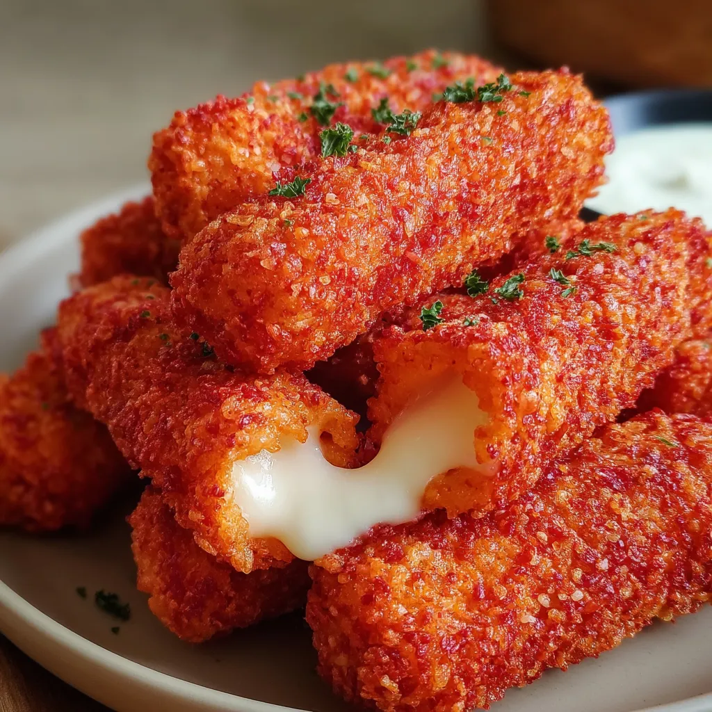 Hot Cheeto Mozzarella Sticks