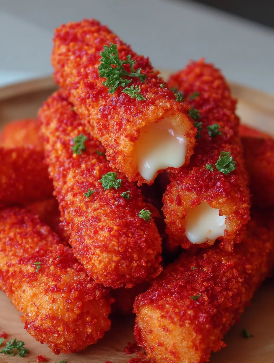 Hot Cheeto Mozzarella Sticks