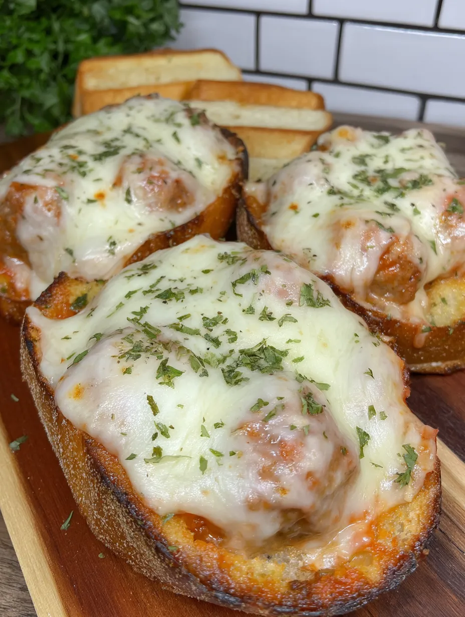 Garlic Bread Meatball Subs