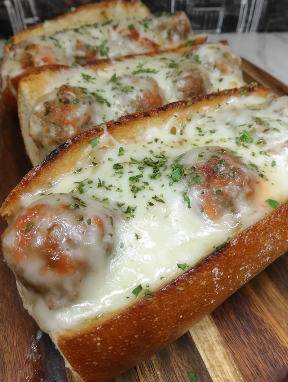 Garlic Bread Meatball Subs