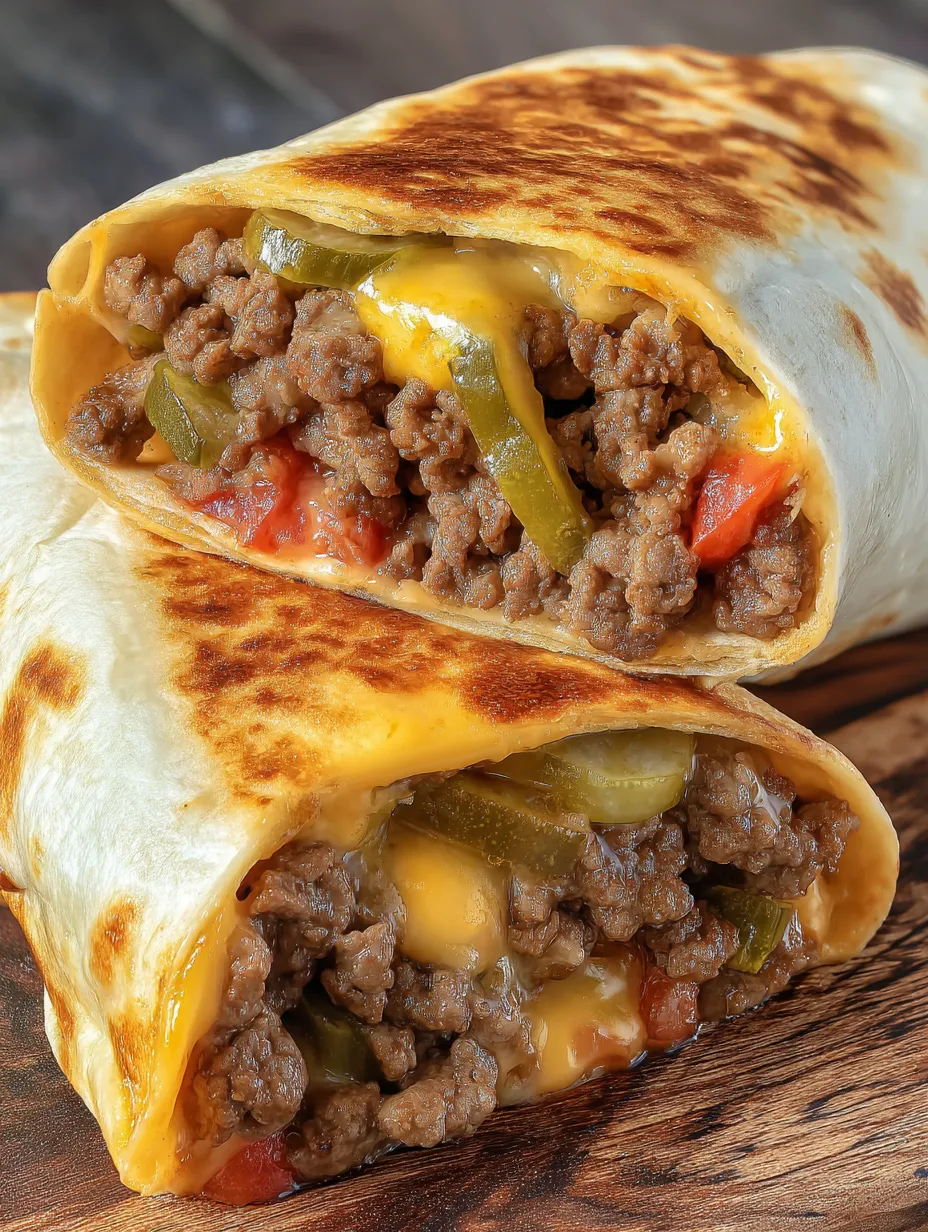 Easy Air Fryer Cheeseburger Wraps