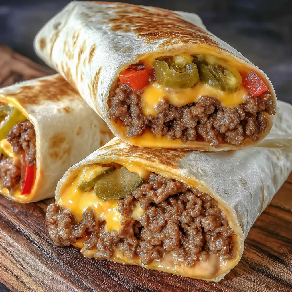 Easy Air Fryer Cheeseburger Wraps