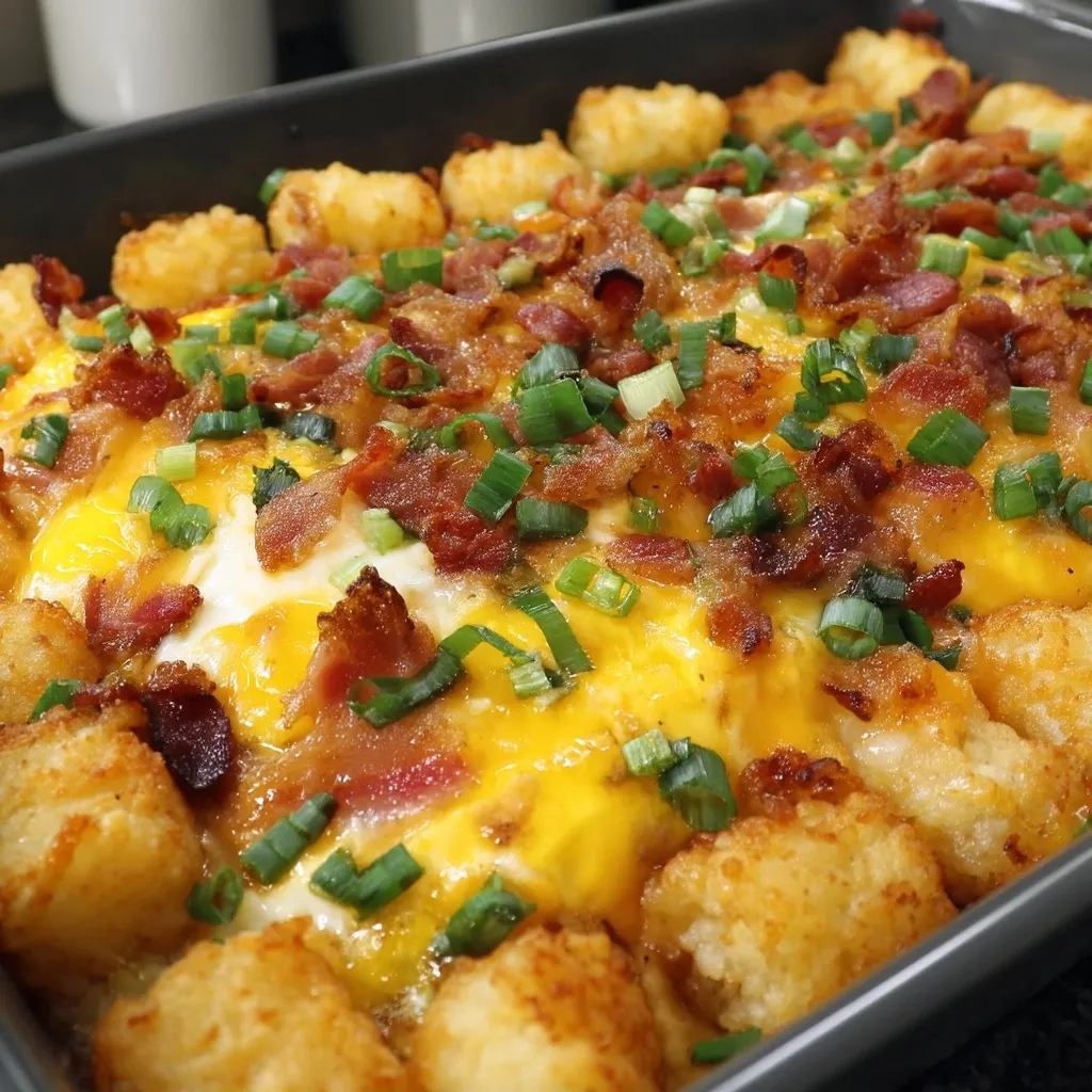 Bacon, Egg, and Tater Tot Casserole