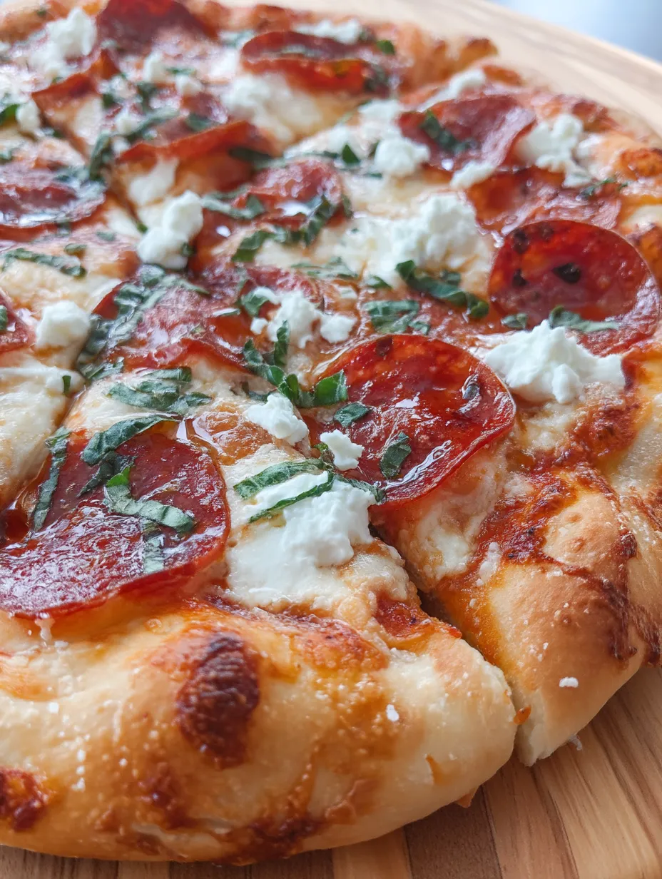 Hot Honey Pepperoni Ricotta Pizza