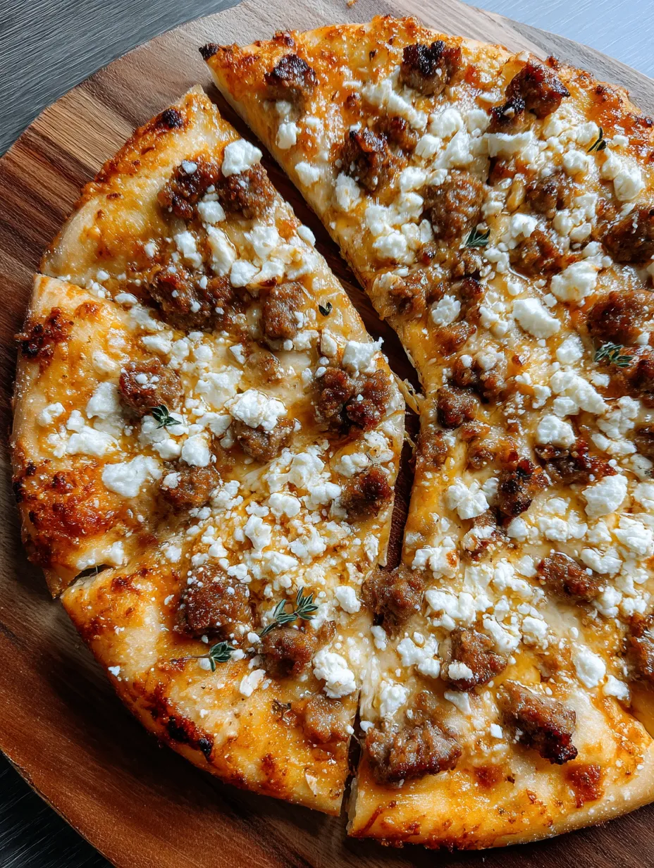 Hot Sausage Feta Honey Pizza