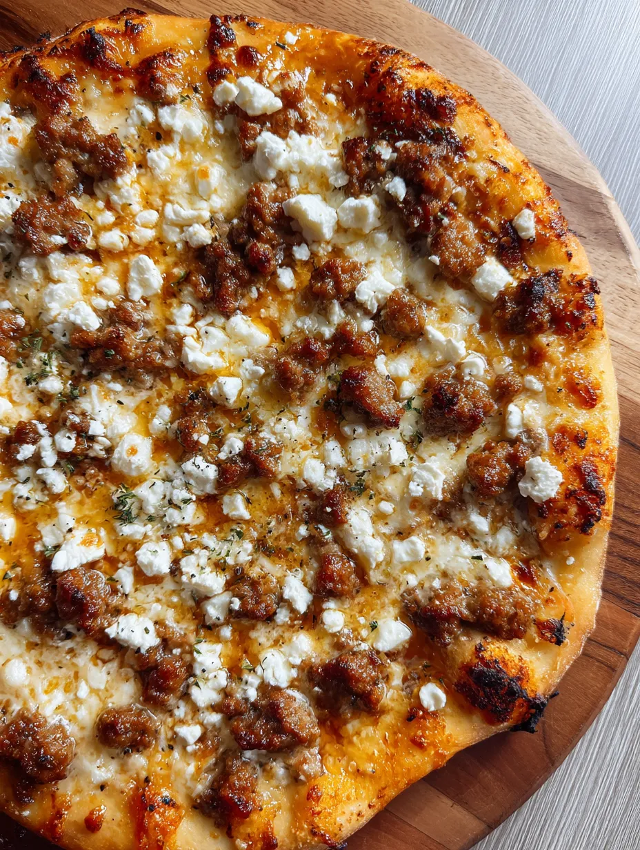 Hot Sausage Feta Honey Pizza