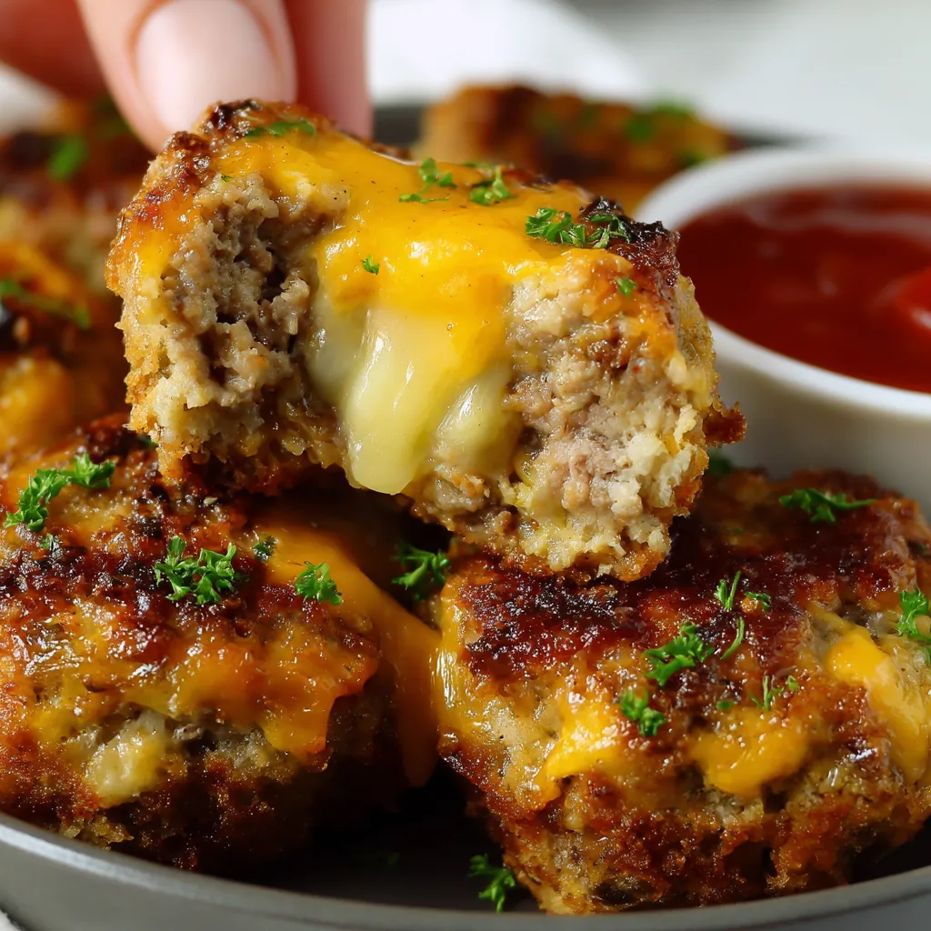 Cheesy Stuffed Meatloaf Bites