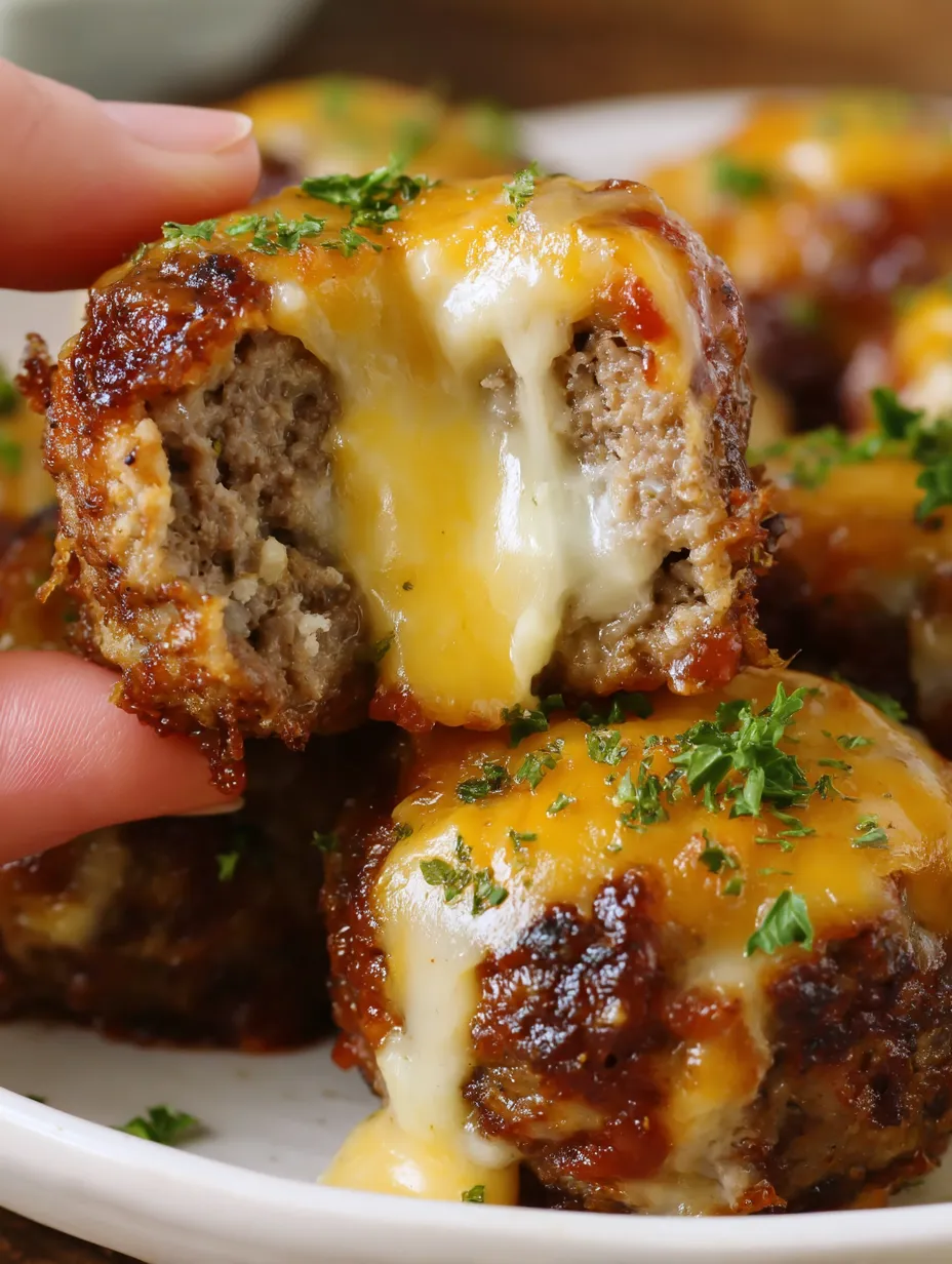 Cheesy Stuffed Meatloaf Bites