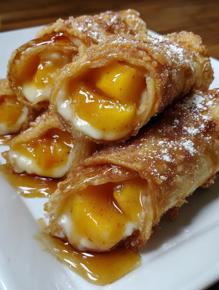 Peach cheesecake rolls