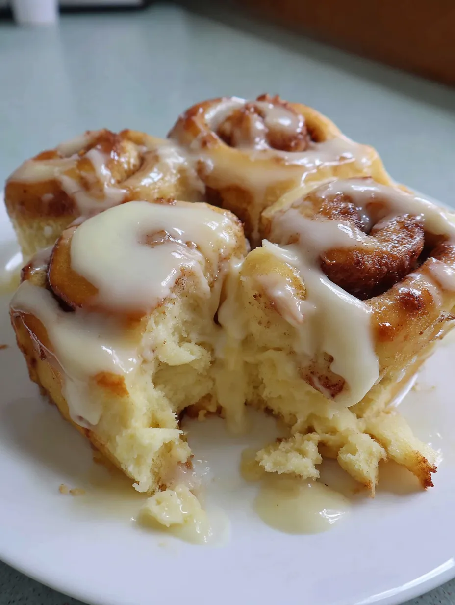 A slice of a cinnamon roll with cream cheese on top.