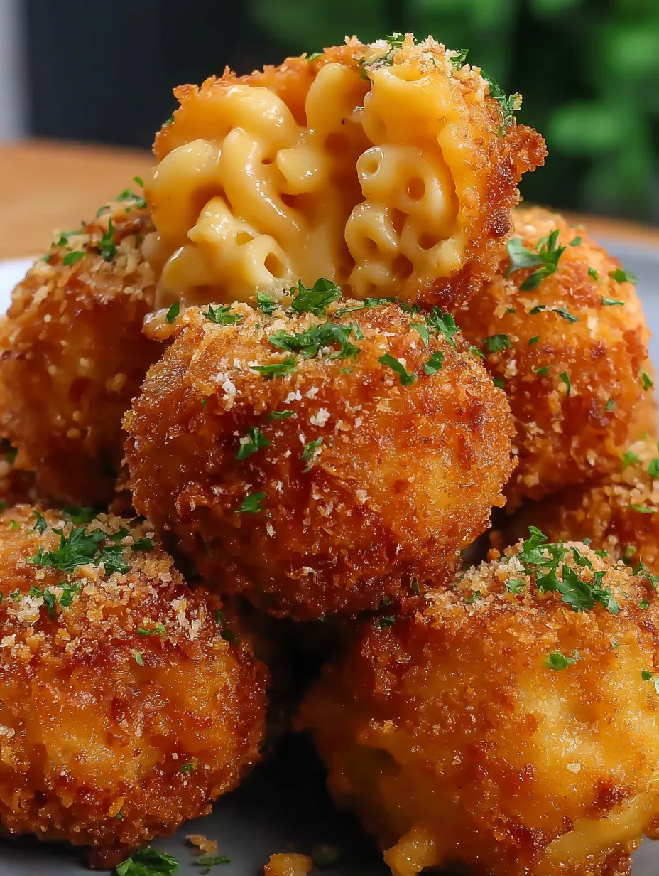 Crispy Fried Mac and Cheese Balls.