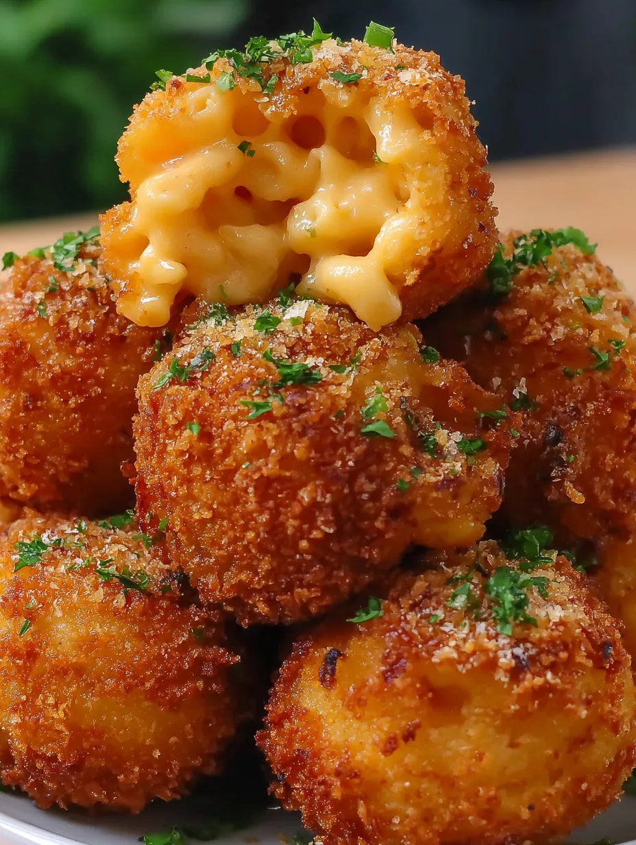 Crispy Fried Mac and Cheese Balls.