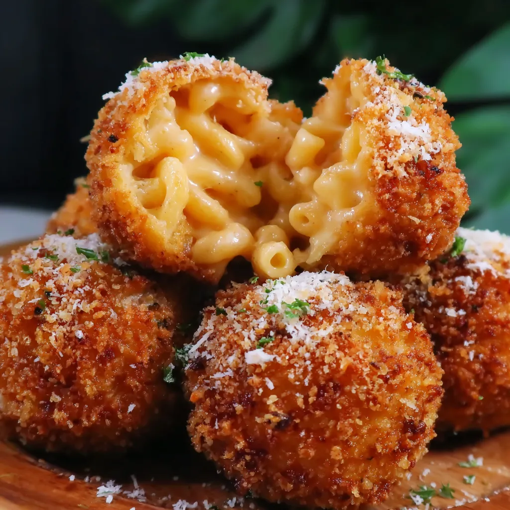 Crispy Fried Mac and Cheese Balls.