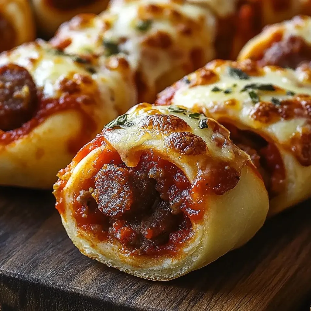 A plate of food with a sausage roll and a pizza roll.