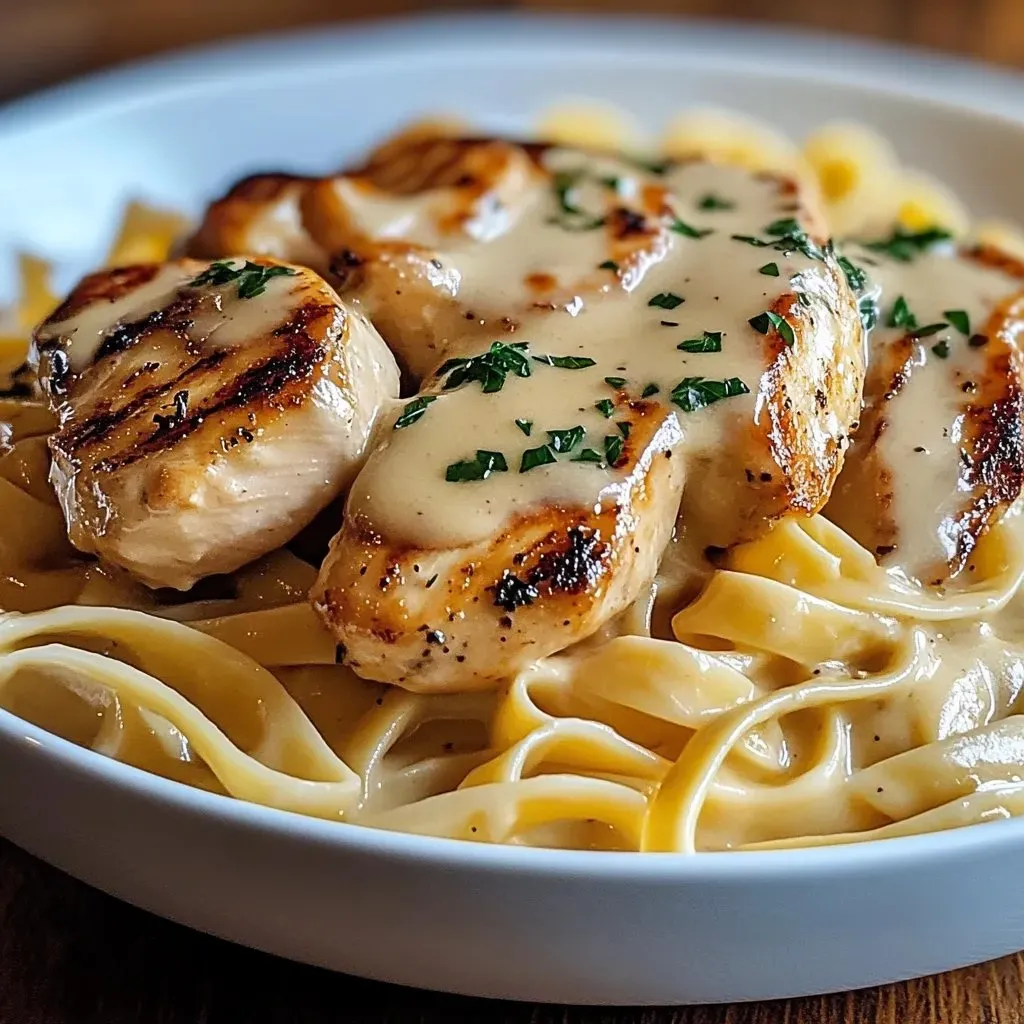 A plate of food with chicken and noodles.