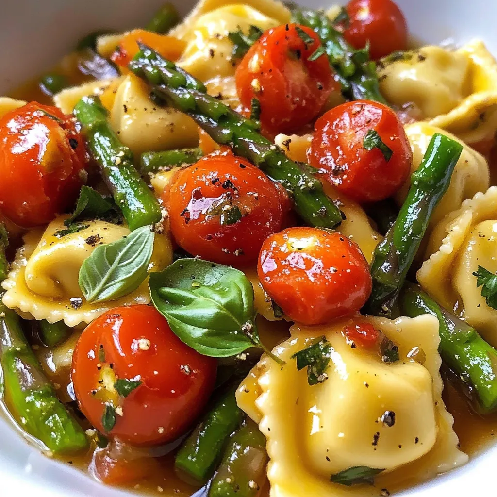 A bowl of pasta with tomatoes and green beans.