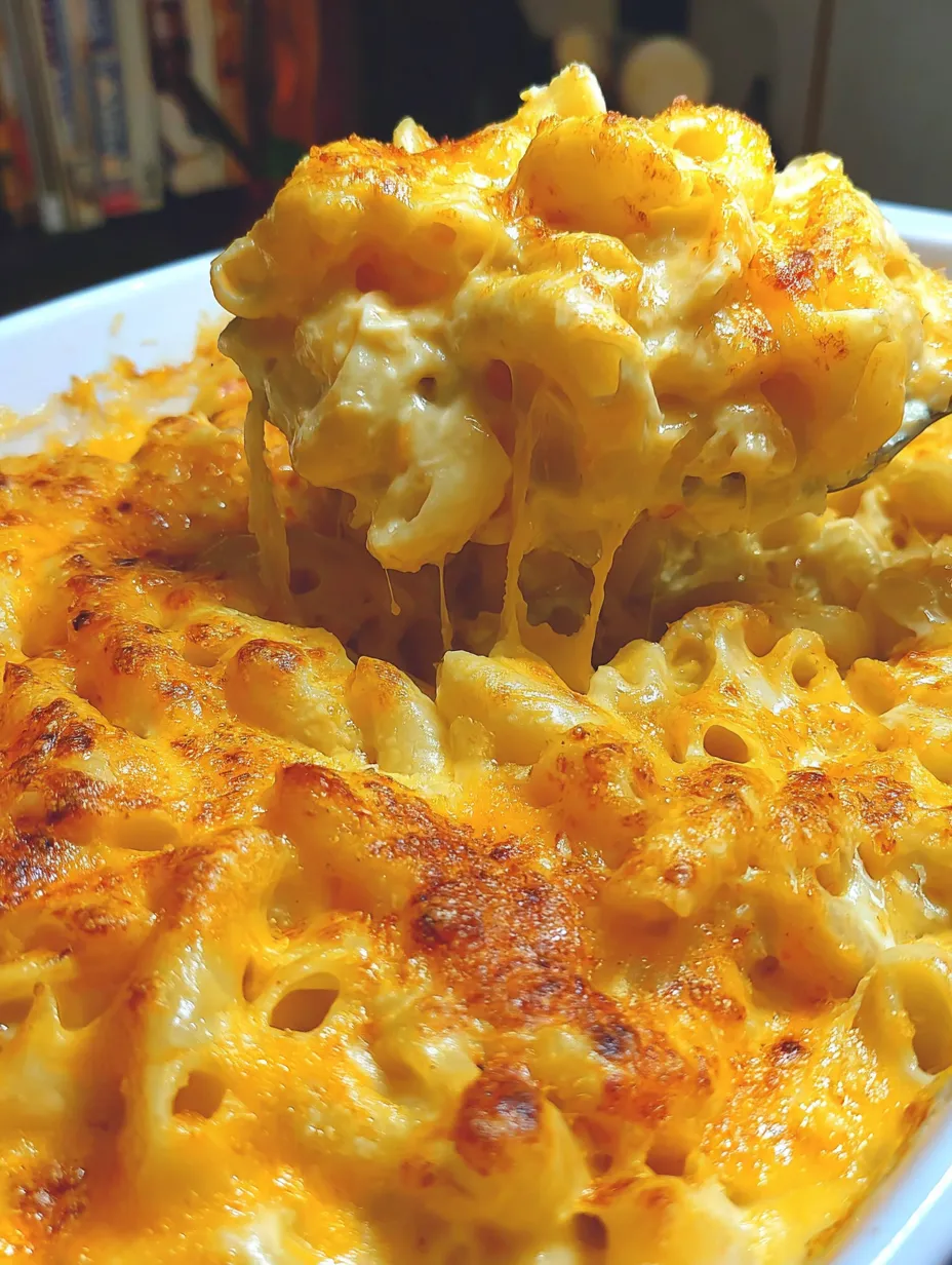 A close up of a delicious macaroni and cheese dish.