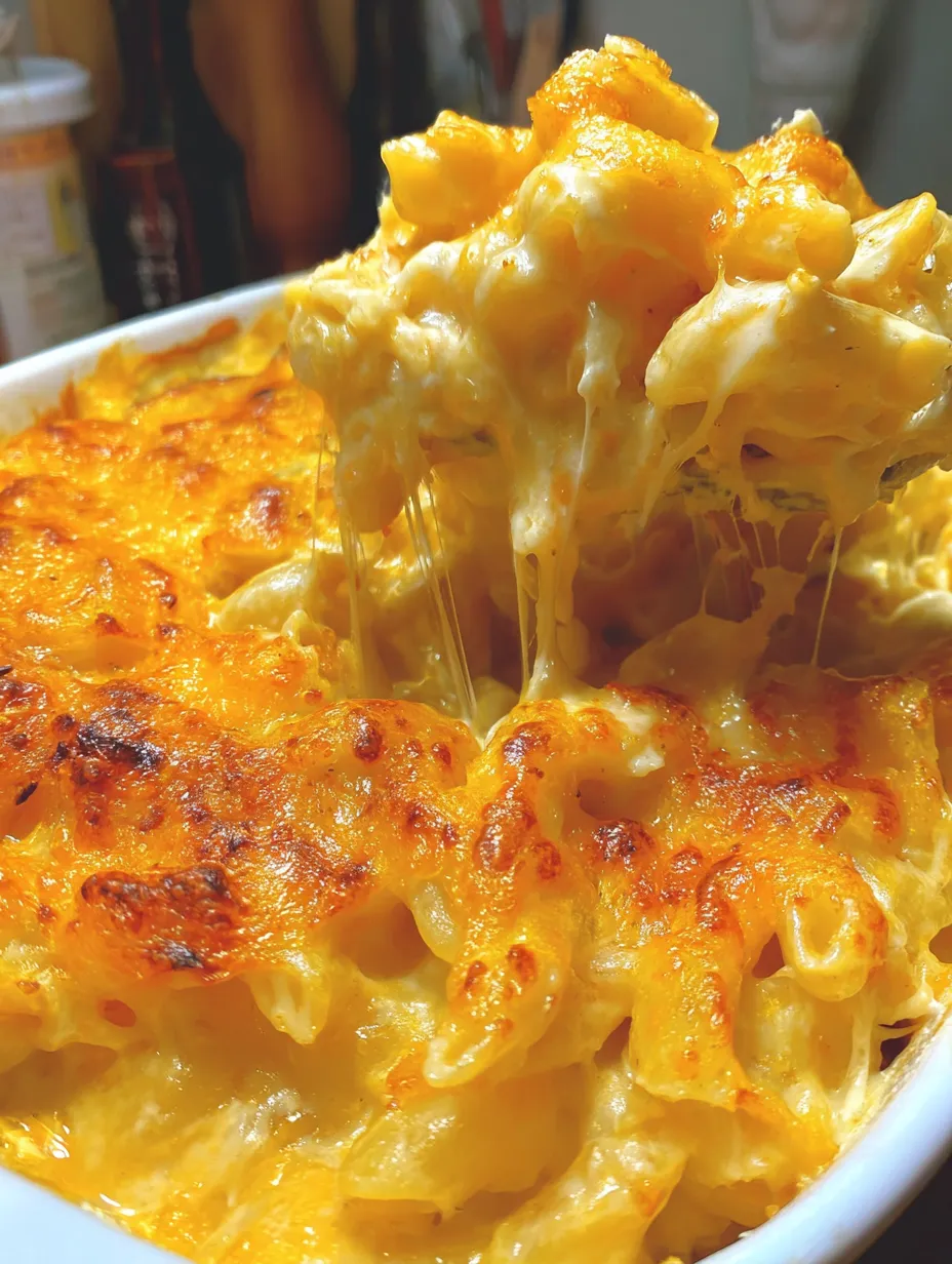 A close up of a delicious macaroni and cheese dish.