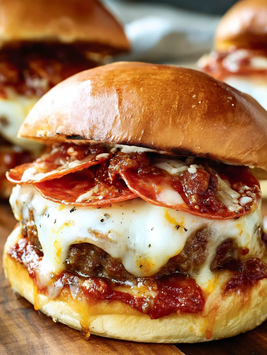 A pizza burger with cheese and tomato sauce.
