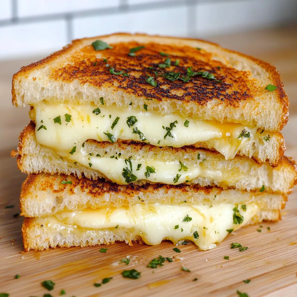 A stack of grilled cheese sandwiches.