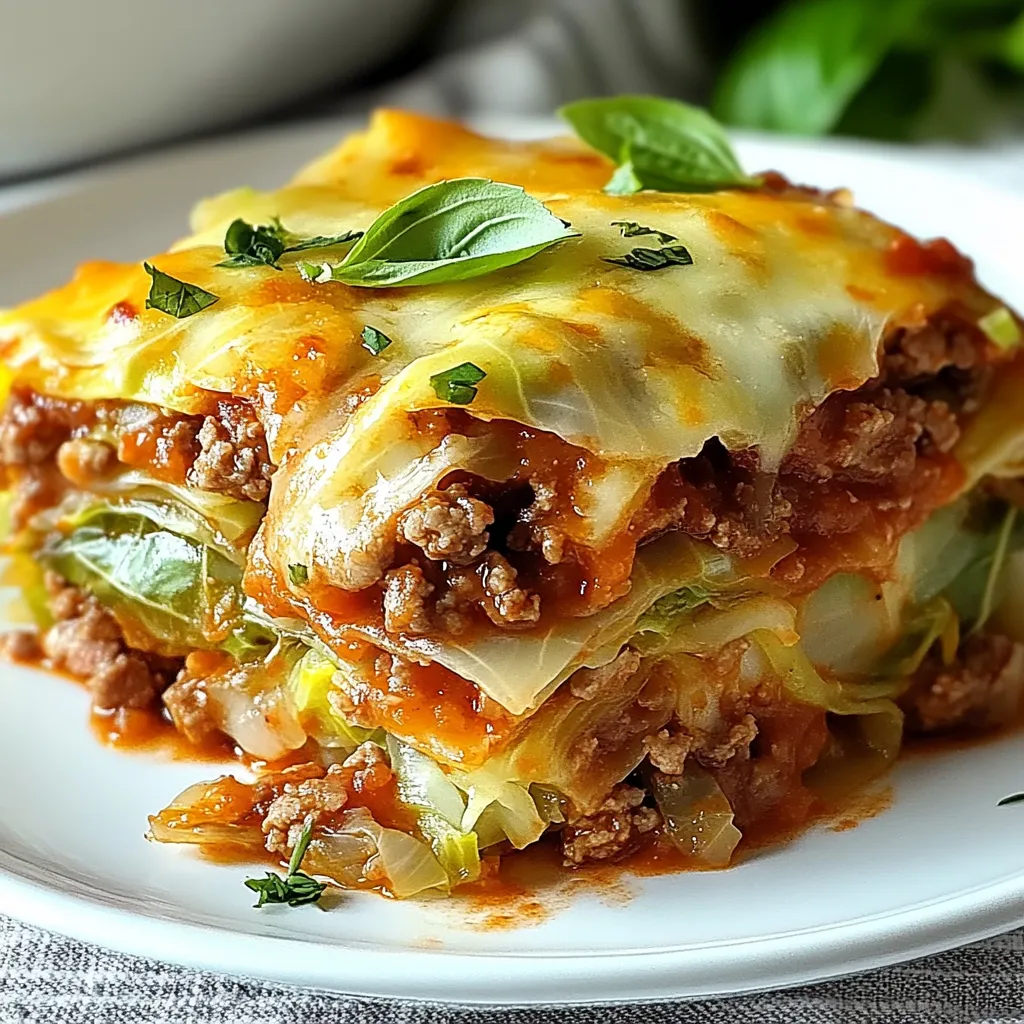 A white plate with a slice of lasagna on it.