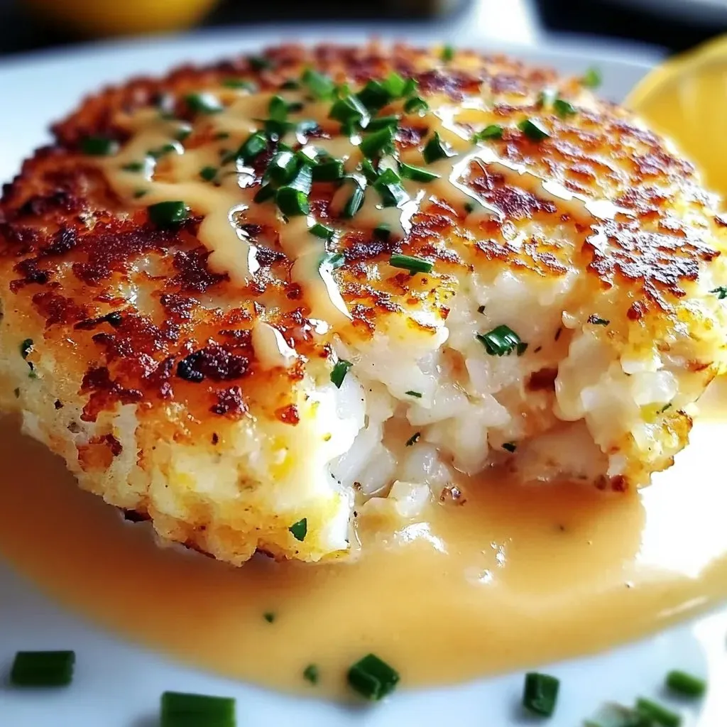 A piece of food with sauce on it.