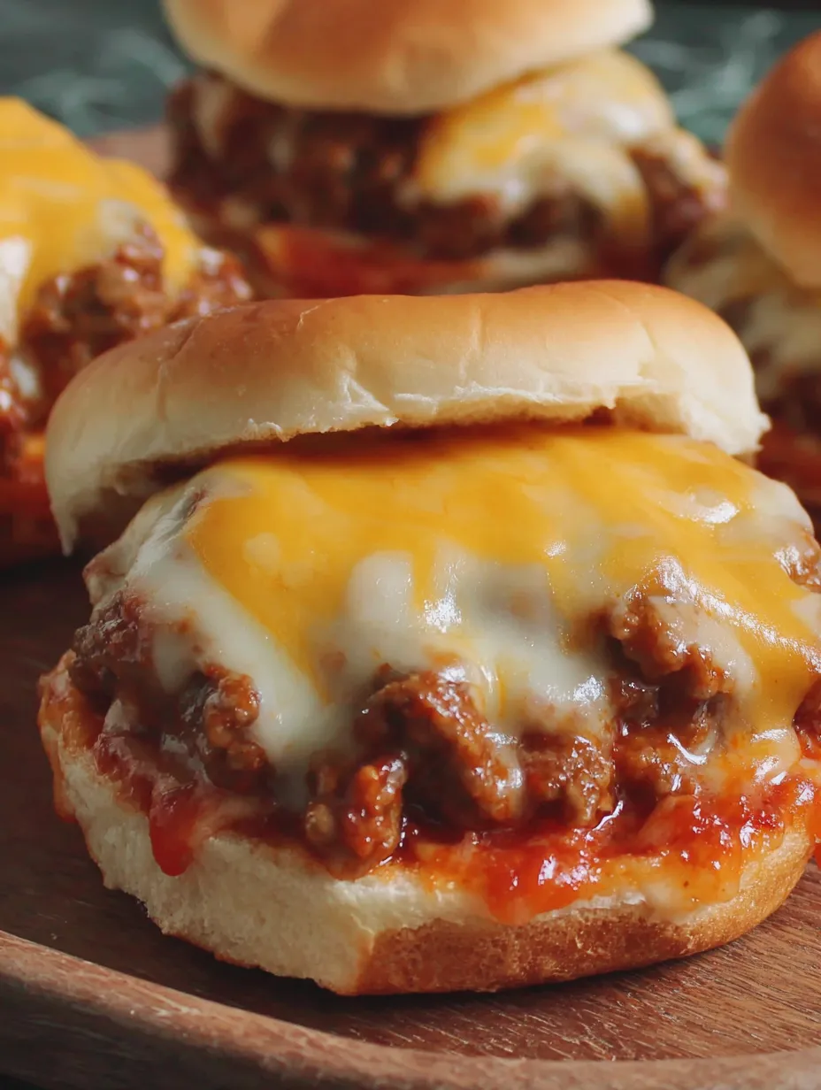 A close up of a burger with cheese and meat.