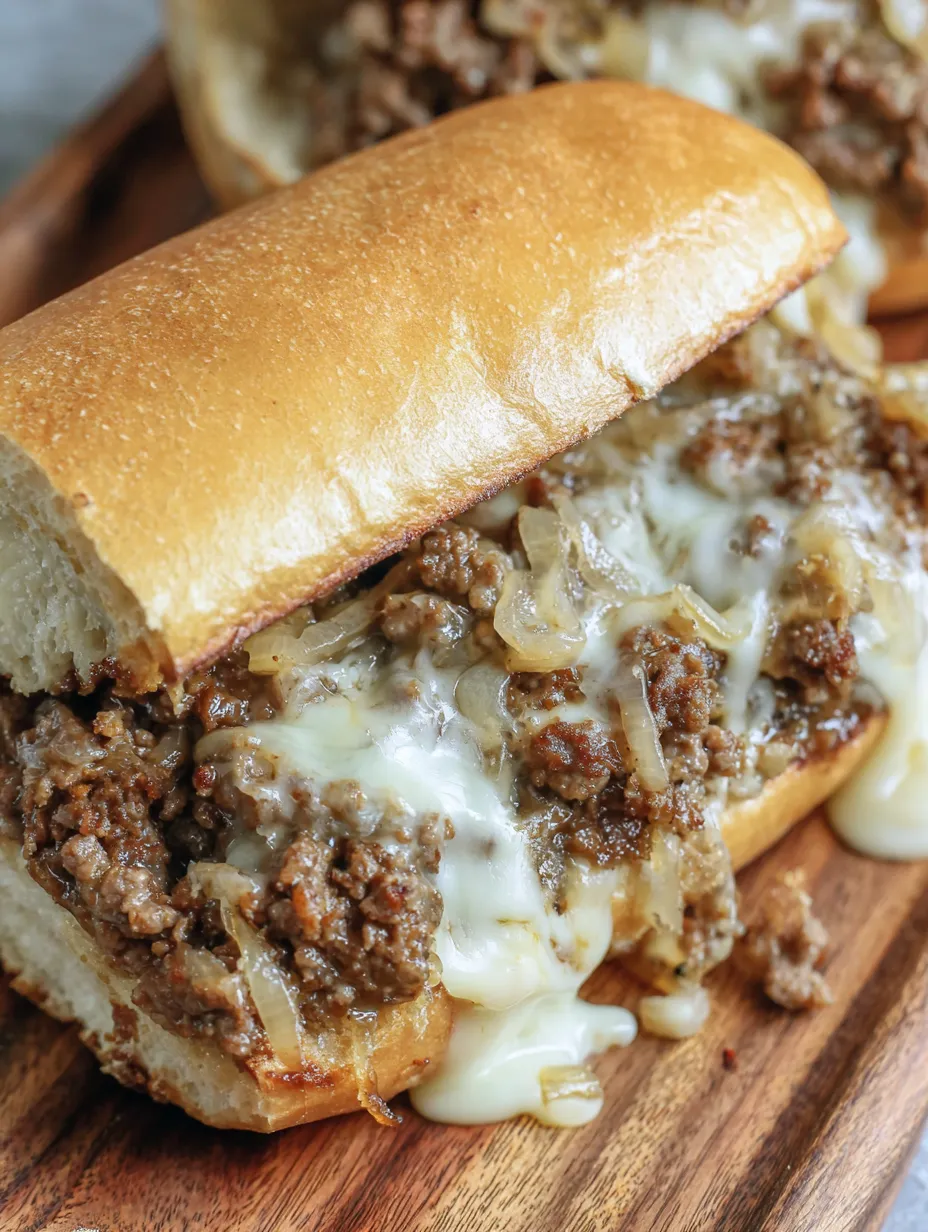 A sandwich with meat and cheese on a bun.