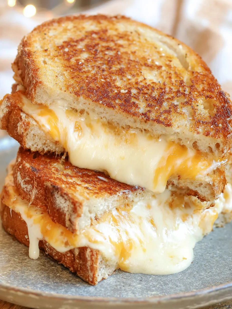 A stack of grilled cheese sandwiches.