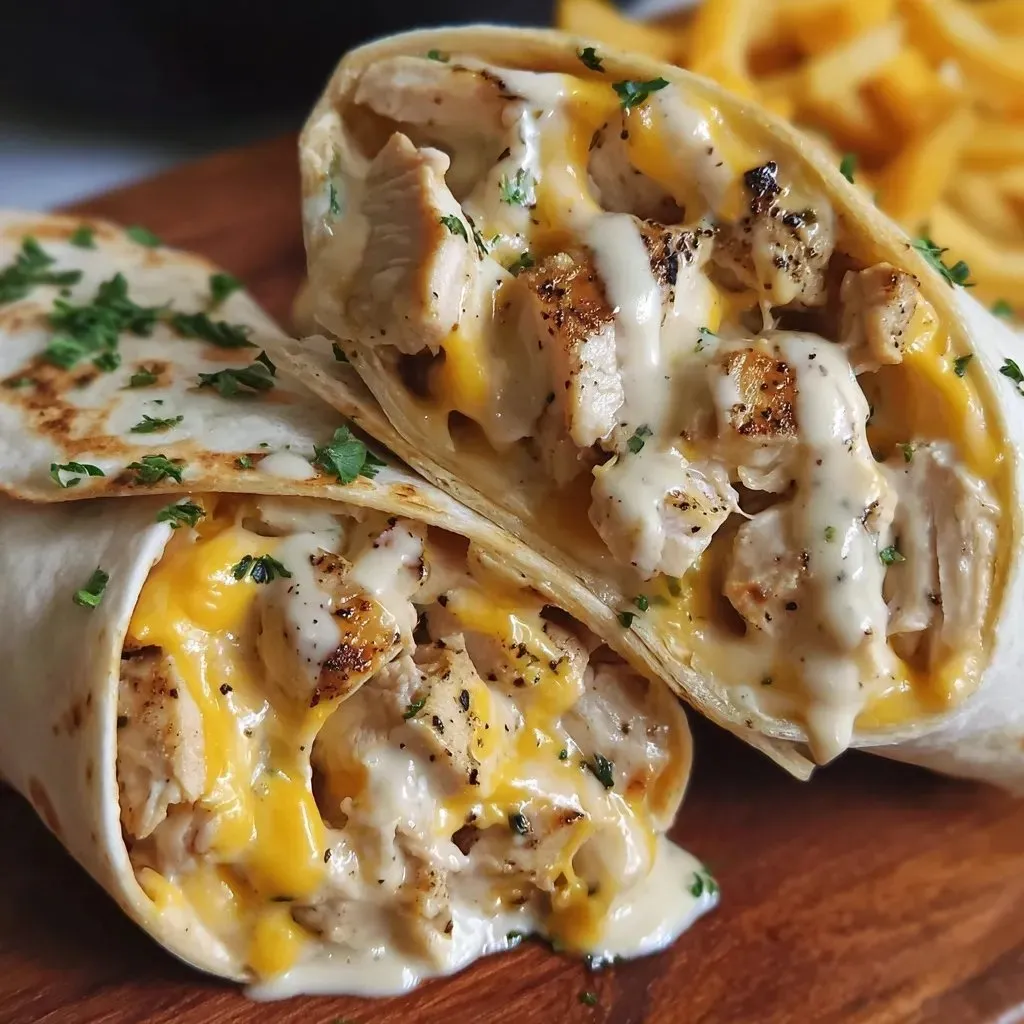 Melted Cheddar Garlic Chicken Grilled Wraps by Emily Smith - LiLi Cooks