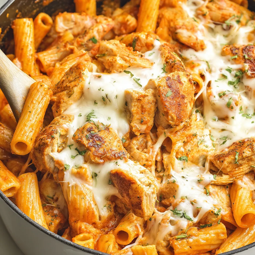 A delicious chicken Parmesan pasta dish.