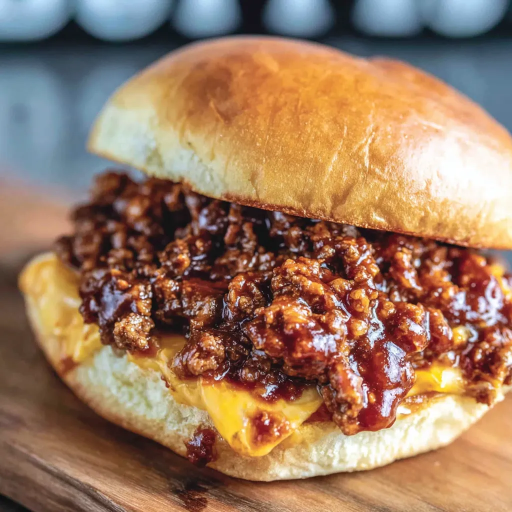 A BBQ beef sloppy joe sandwich.