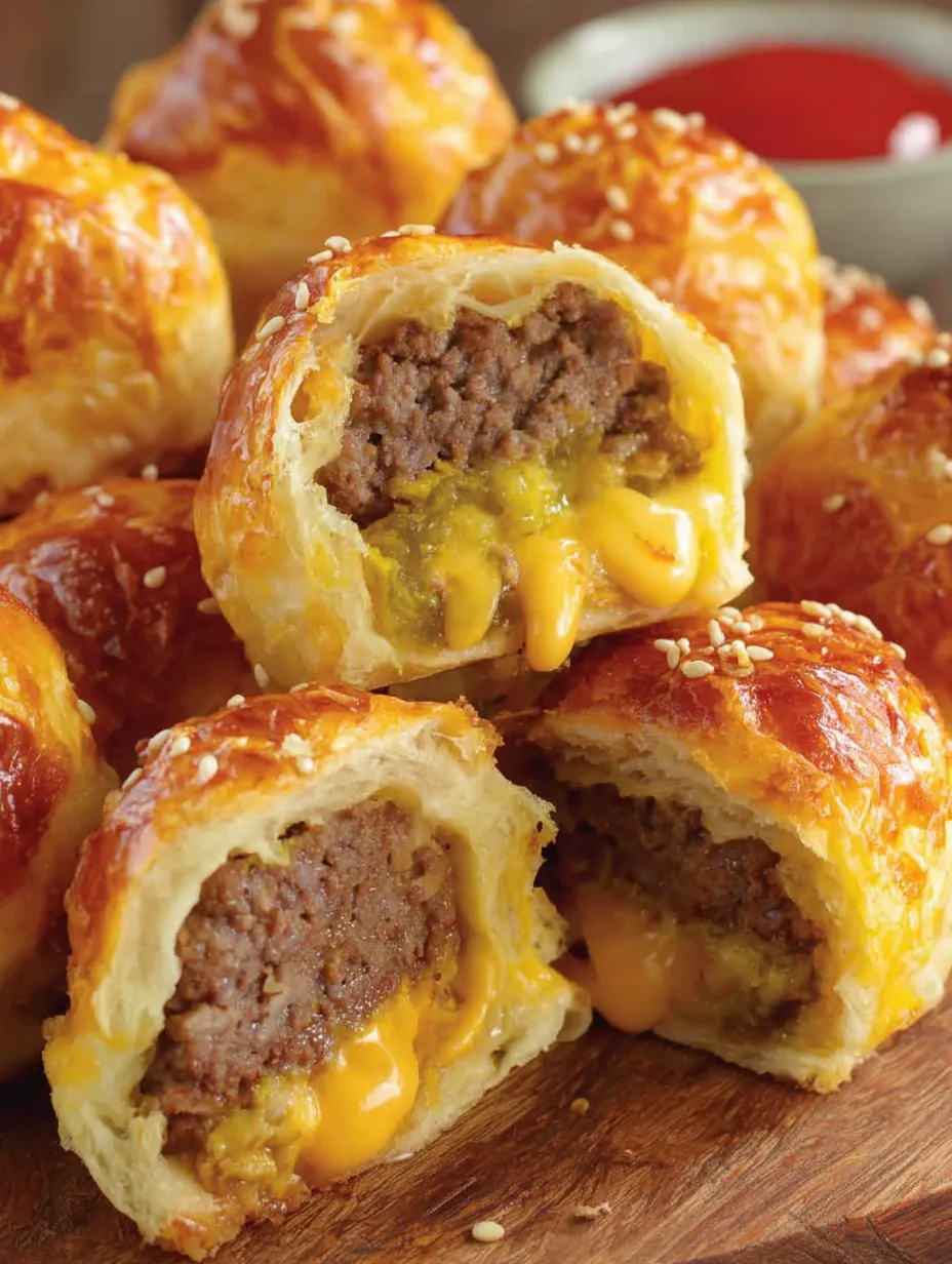 A plate of Big Mac Cheeseburger Bombs.