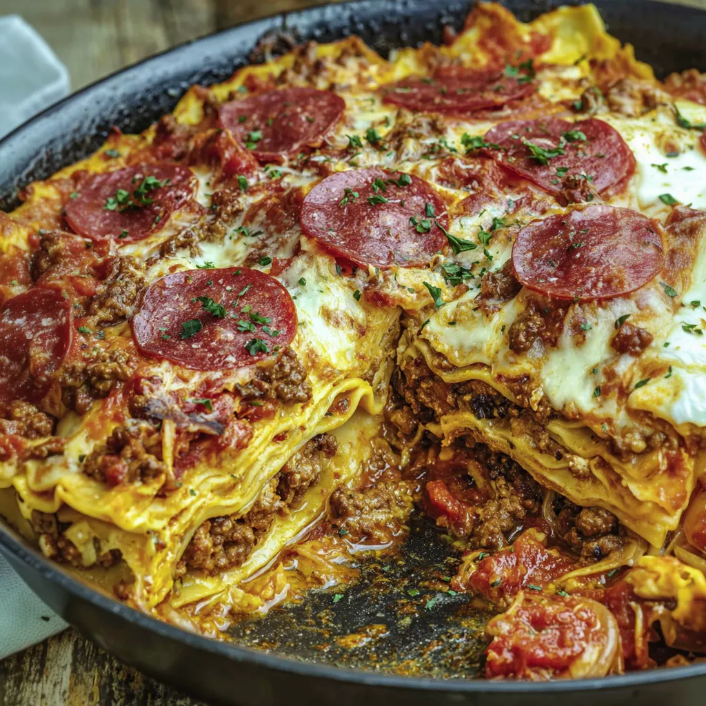 A pizza with pepperoni and tomatoes.