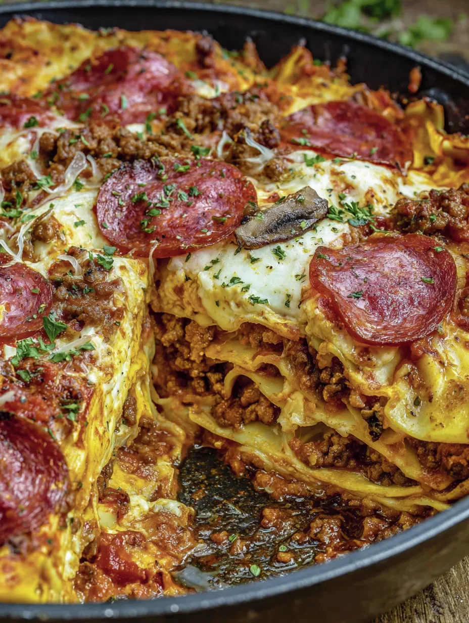 A pizza with pepperoni and mushrooms.